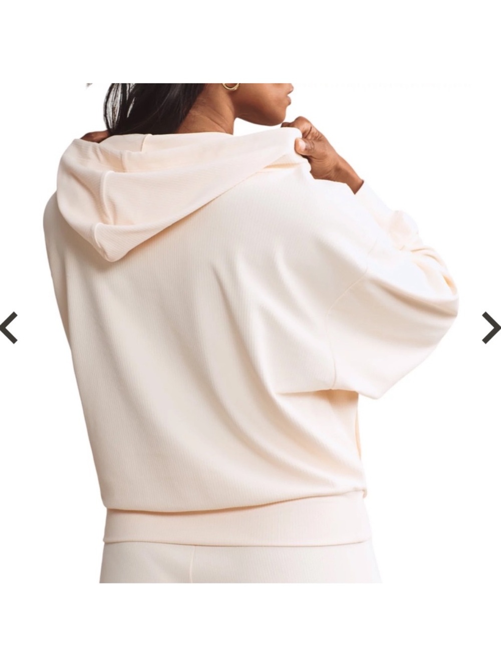 Rhone Ripple Hoodie Relaxed RippleKnit hoodie Cream Sz L - Picture 3 of 7
